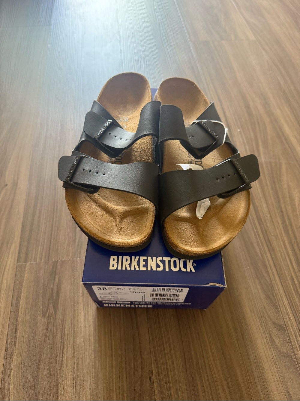 Birkenstock Arizona PROF Black Sandals Womens Size 38 US 7 Regular Fit With Box